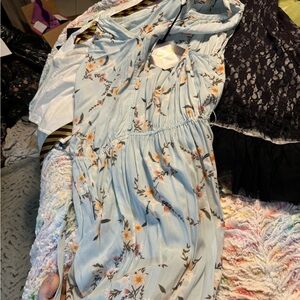 NWT Ava and Viv 1x blue floral dress